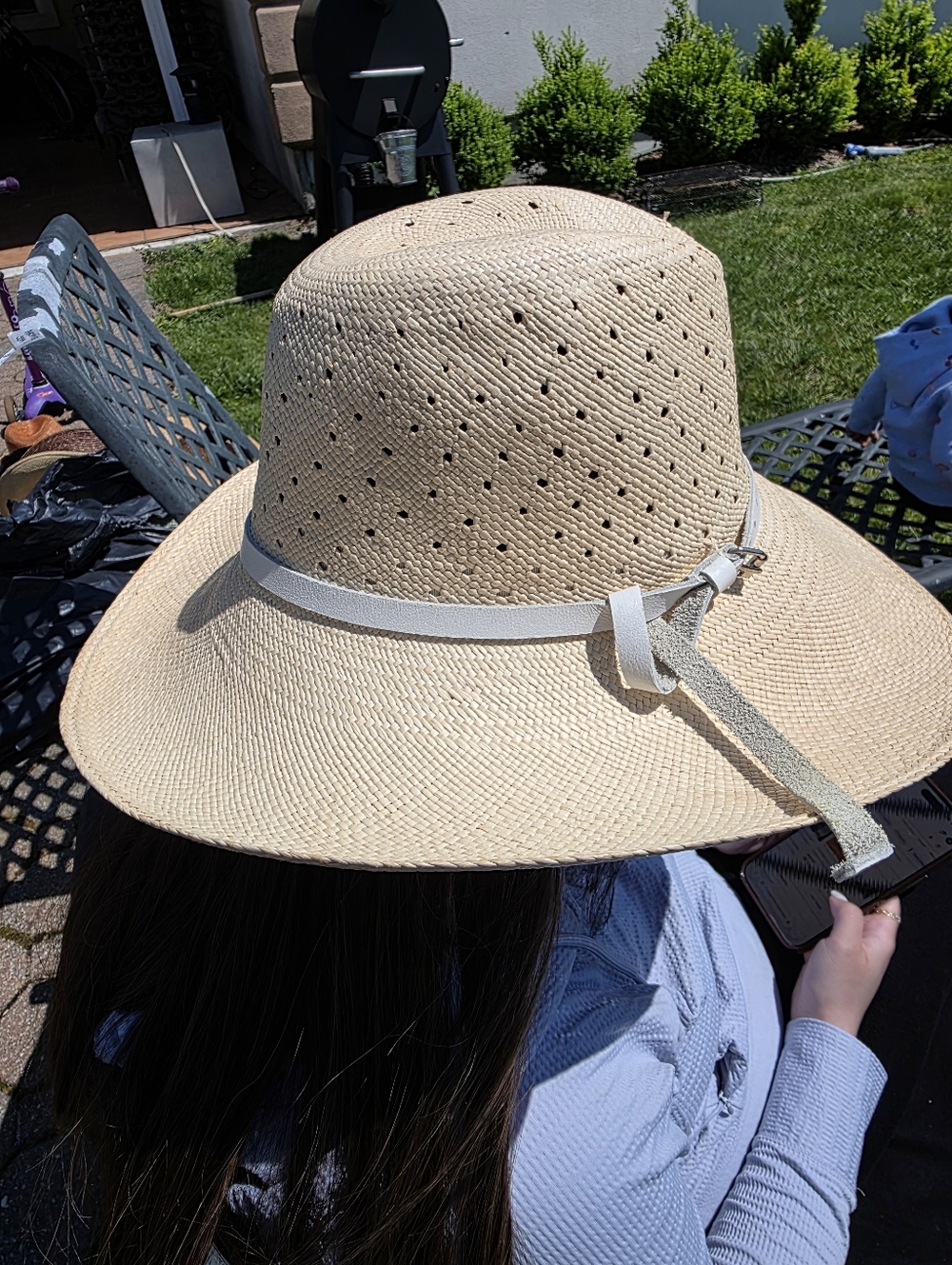 Lola Hats Wide Brim Straw Sun Hat with Decorative Band - Beige *damage